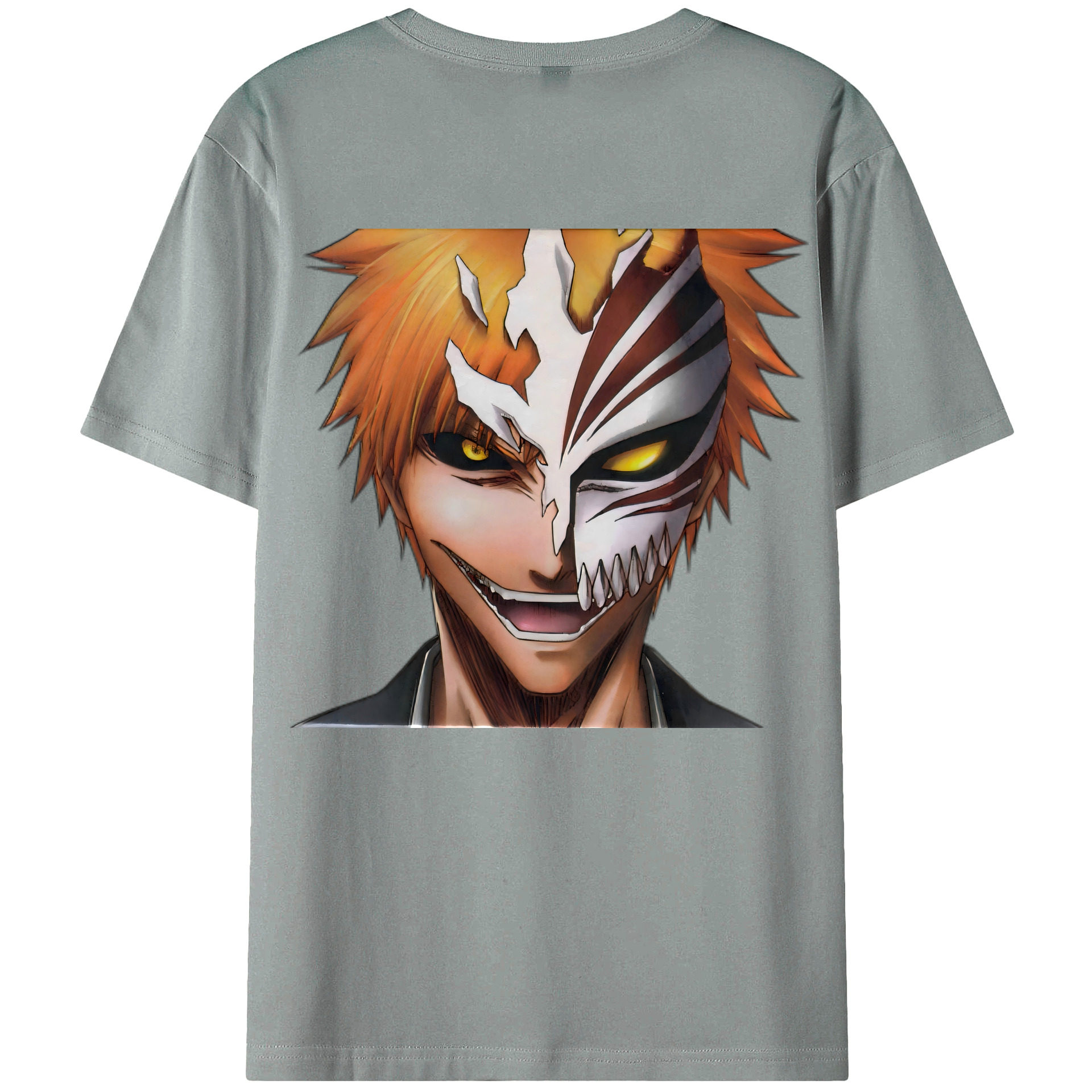 （画像用） ブリーチ 黒崎一護（くろさき いちご）BLEACH Kurosaki Ichigo 綿100％ メンズ半袖Tシャツ（バックプリント） 通気性